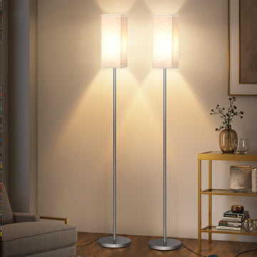 2Pack Floor Lamp, Pole with Foot Switch, Modern Standing Lamp Lamp, Minimalist Freestanding Lamp (Bulb Not Included)