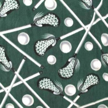 Textiles 5 Yards Bolt Lacrosse Hunter Green Print Fleece Fabric