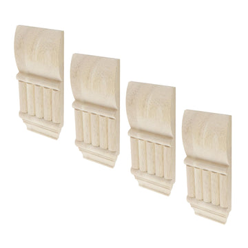 Rubber Wood Carved Corbels, 4PCS 7.55in Unfinished Decor Brackets