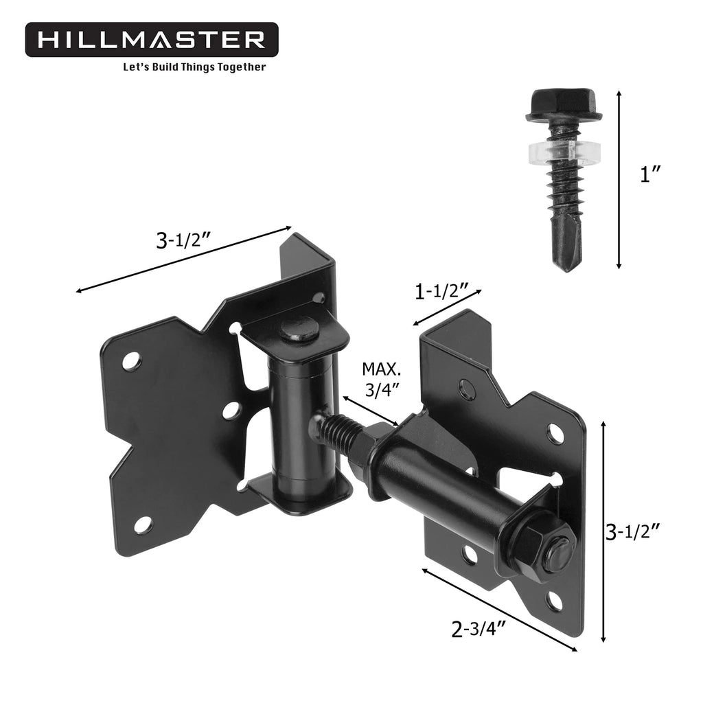 Heavy Duty Gate Hinges 2 Pack Solid Vinyl Fence Gate Closer Hinges with 22 Durable Screws, 90 Degree Tension Boerboel