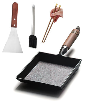 Pre-Seasoned Cast Iron Tamagoyaki Pan - 9x7 Inch Japanese Rolled Omelet Pan, Non-Stick & Rust-Resistant, Ready to Use