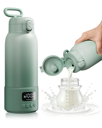 Portable Bottle Warmer for Travel, Baby Milk Warmer with Fast Heating & Long Battery Life, 17Oz Large Capacity 316L