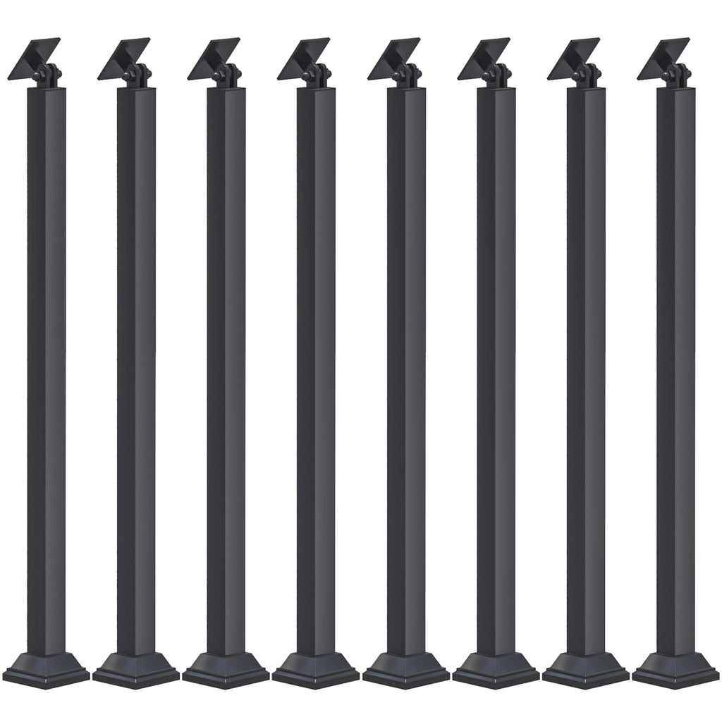 34/36/38/40/42in Stair Railing Posts, Indoor Outdoor 270°Adjustable Metal Baluster Post, Staircase Balusters with
