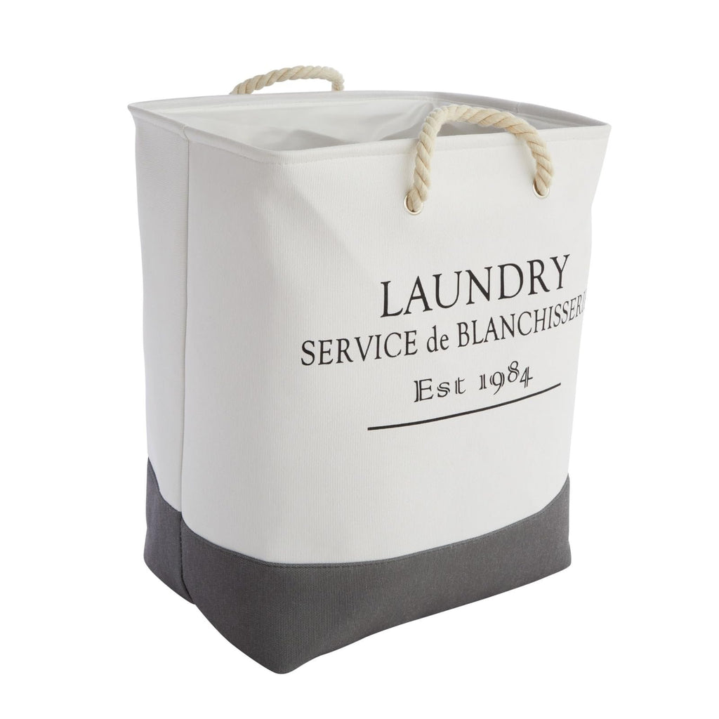 Canvas Laundry Hamper - Space-Saving Collapsible Basket - Farmhouse Laundry Basket - Dry Cleaning Tote for Delicates