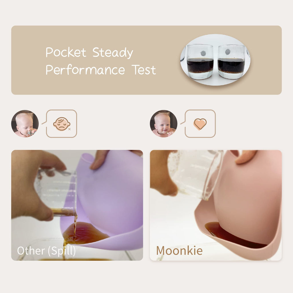 Silicone Baby Bibs Set of 2, BPA Free Waterproof Baby Bibs for Eating, Soft Adjustable Silicone Bibs for Babies 6-12
