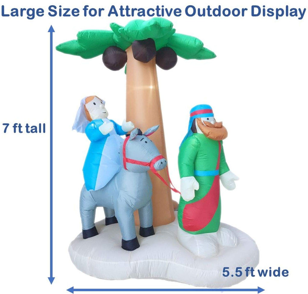 Christmas Messianic Inflatable Outdoor Nativity Figures, Palm Tree 7x5x4 ft