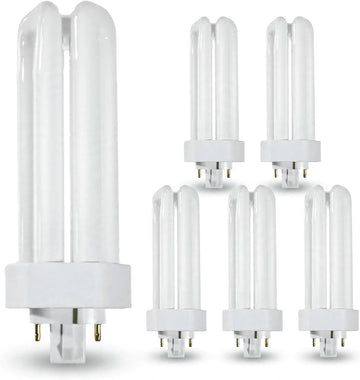 Triple Tube Compact Fluorescent Bulb PL-T Plug-in CFL Lamp 4-Pin GX24Q-3 Base 32W 5000K Bright