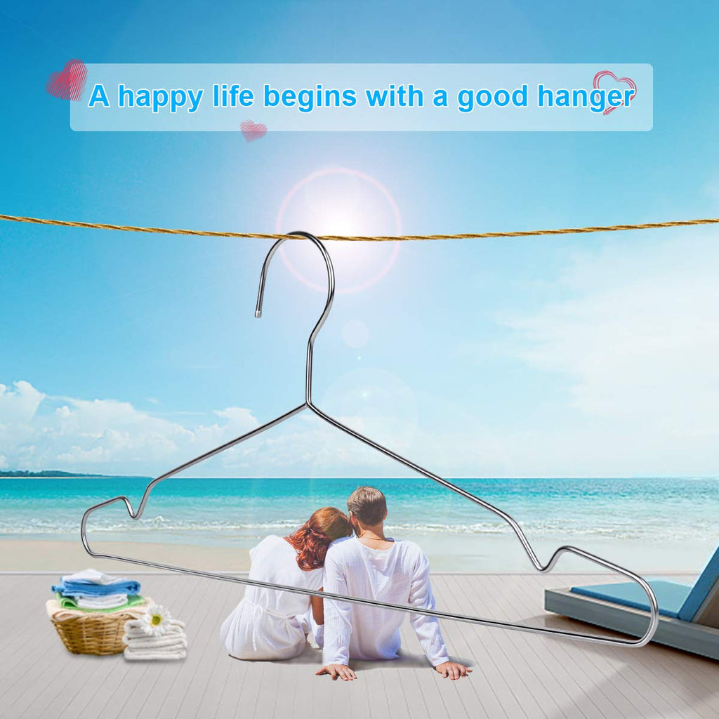 Wire Coat Hangers - Strong Heavy Duty Stainless Steel Metal Hangers, Ultra Thin Space Saving (30 Pack, 16.5 Inch)