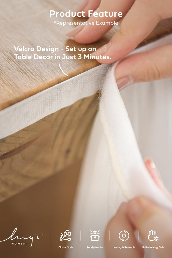 White Table Skirt, 14FT Chiffon Desk Skirt for Wedding