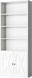 Bookshelf, Industrial Bookshelves and Bookcases with Doors Floor Standing 6 Shelf Display Storage Shelves 70.6 inches