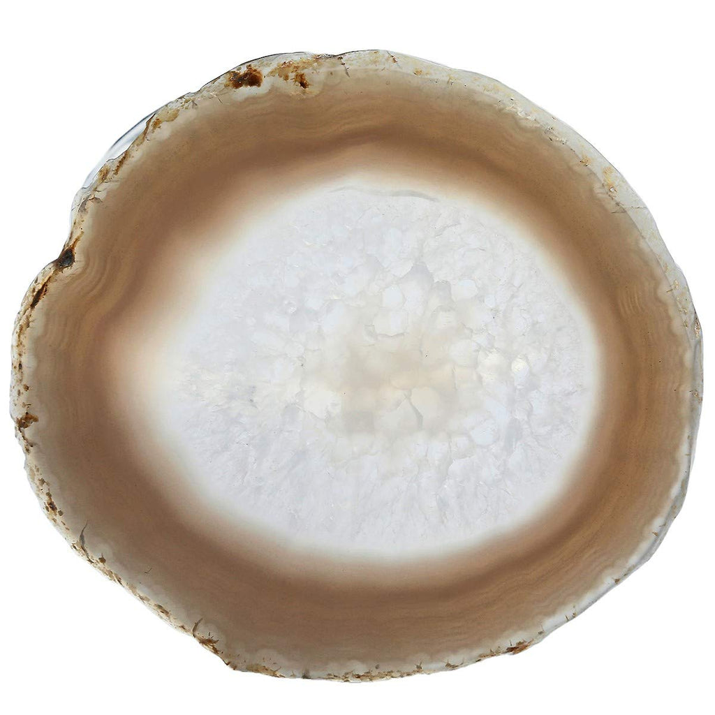 Polished Agate Geode Slices Cup Mats Coasters for Drinks Set of 2, Natural Stone Slab Place Cards for Wedding