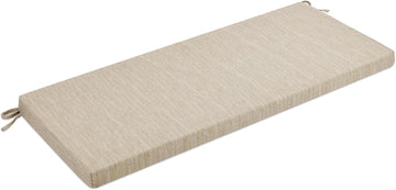 48 Inch Classic Solid Color Bench Cushion with Ties, Non-Slip Indoor Outdoor Rectangle Bench Seat Cushion Standard