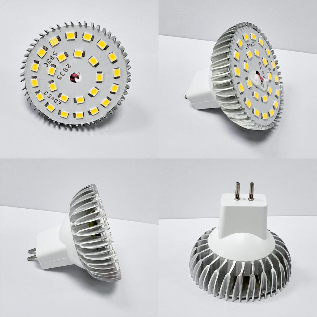 Pack of 4 MR16 GU5.3 LED Bulbs, 3000K Warm Light Bright Yellow White Non-Dimmable, 5W LED Equivalent to 50W Halogen