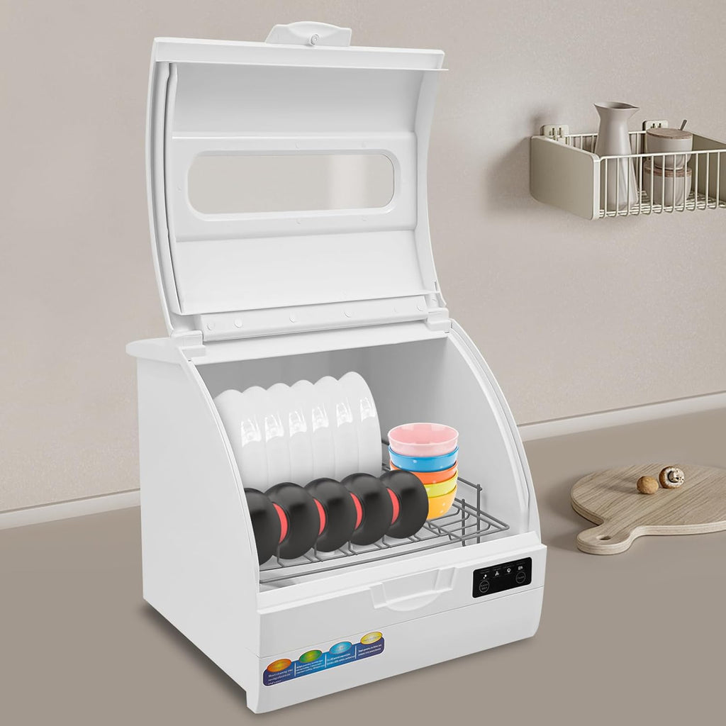 Countertop Dishwasher 1200W Portable Mini Countertop Dishwasher 1.59-2.38Gal Small Dish Washer with Build In Tank and