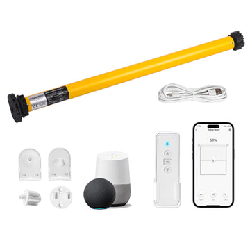 Zigbee Smart Blinds Motor for 1.5" Shade Tube, Type-C Rechargeable Window Shade Motor, 10 lbs Load Capacity, DIY