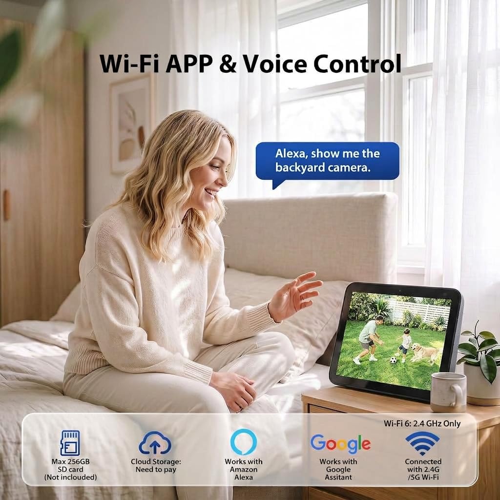 2K Floodlight Camera Plug&Hardwired, Smart Security Camera Outdoor