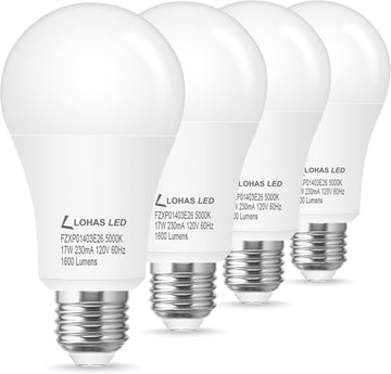 A19 LED Light Bulbs 150W Equivalent, 17 Watt Daylight White