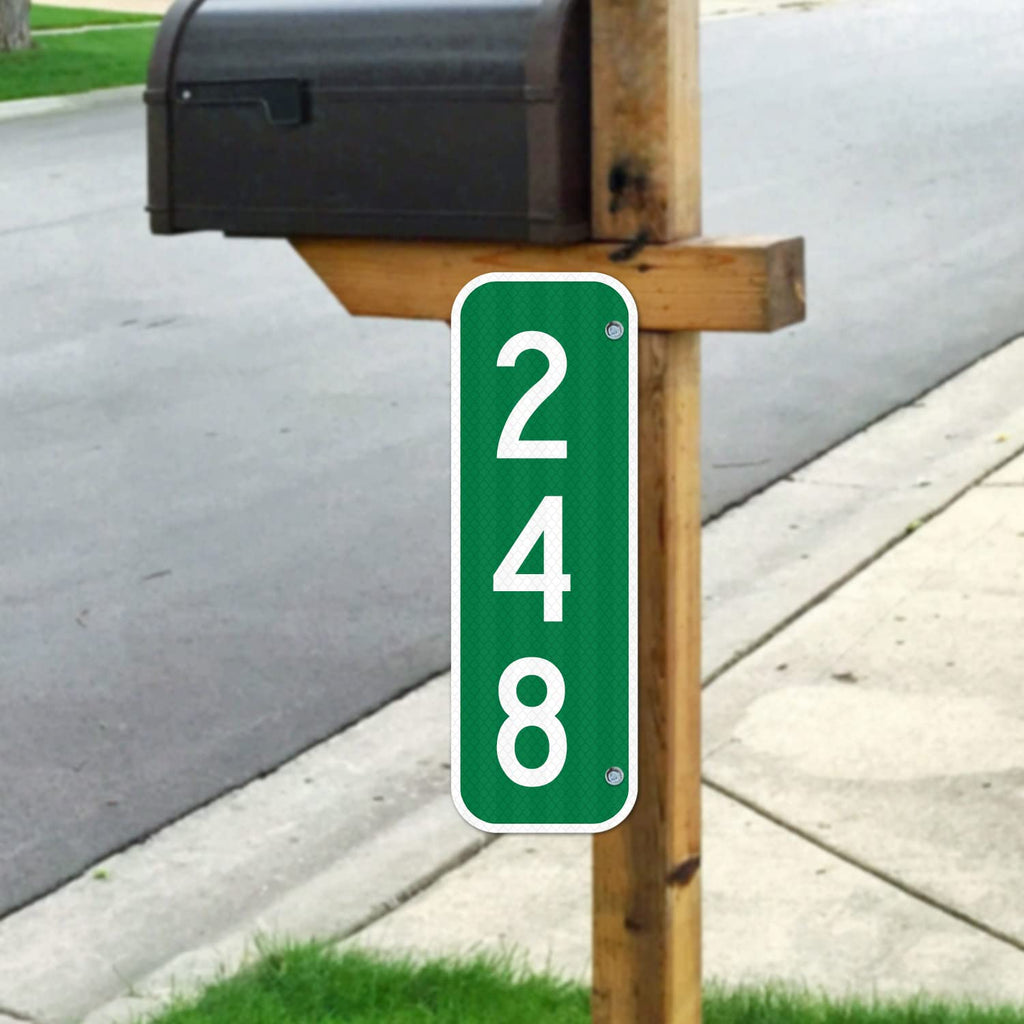 911 Address Sign, Custom Vertical Reflective Mailbox Sign, Christmas Gift