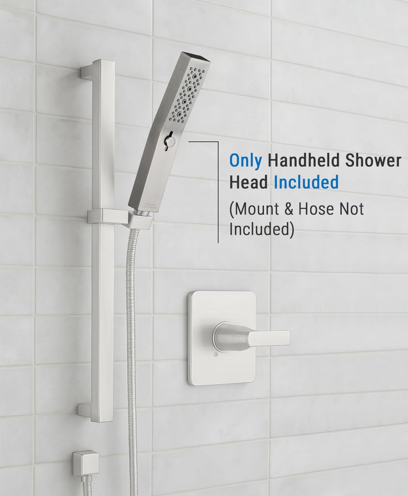 All Metal Square 3 Function Handheld Shower Head(Brushed Nickel)