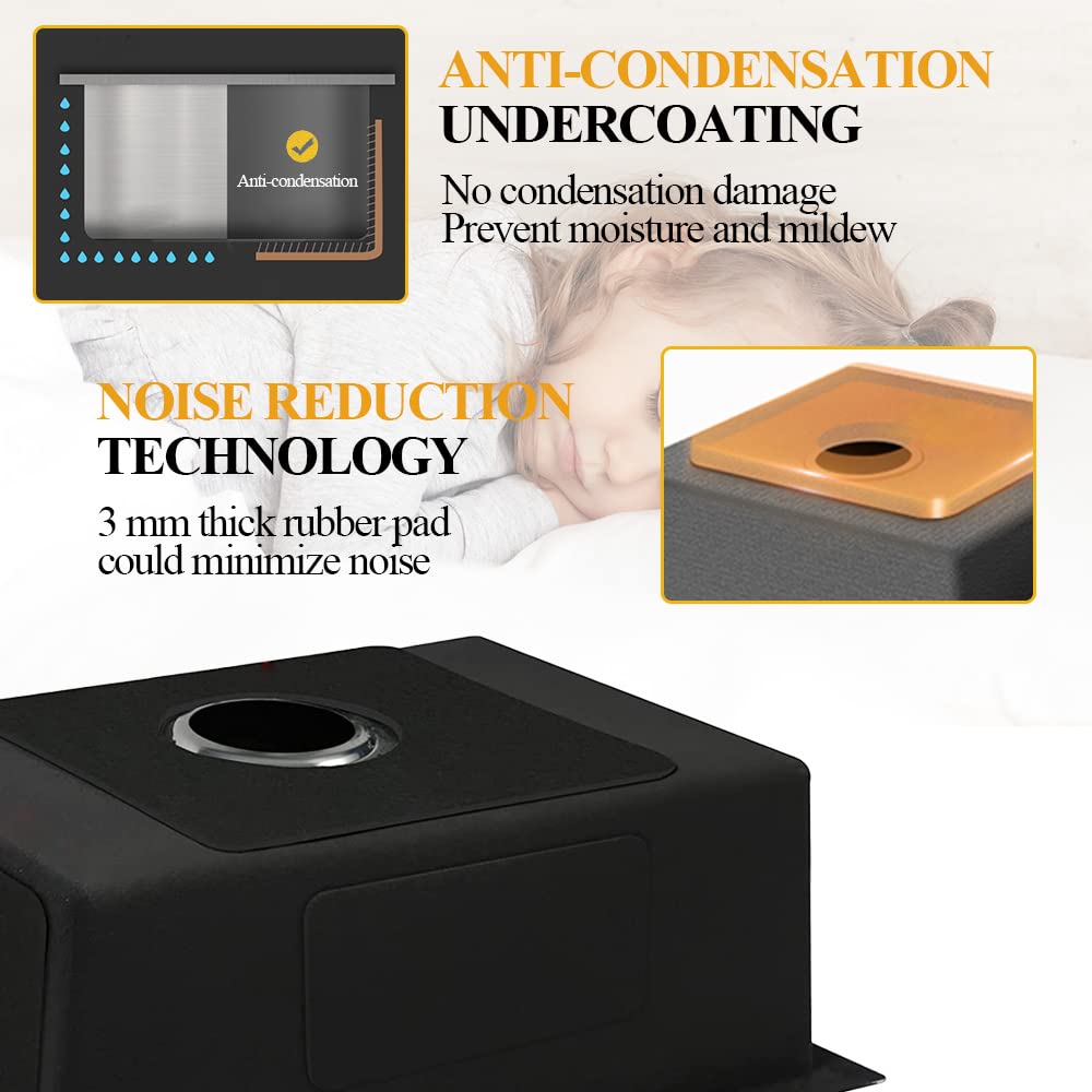 Black 27x18In Undermount, Stainless Steel, Single Bowl