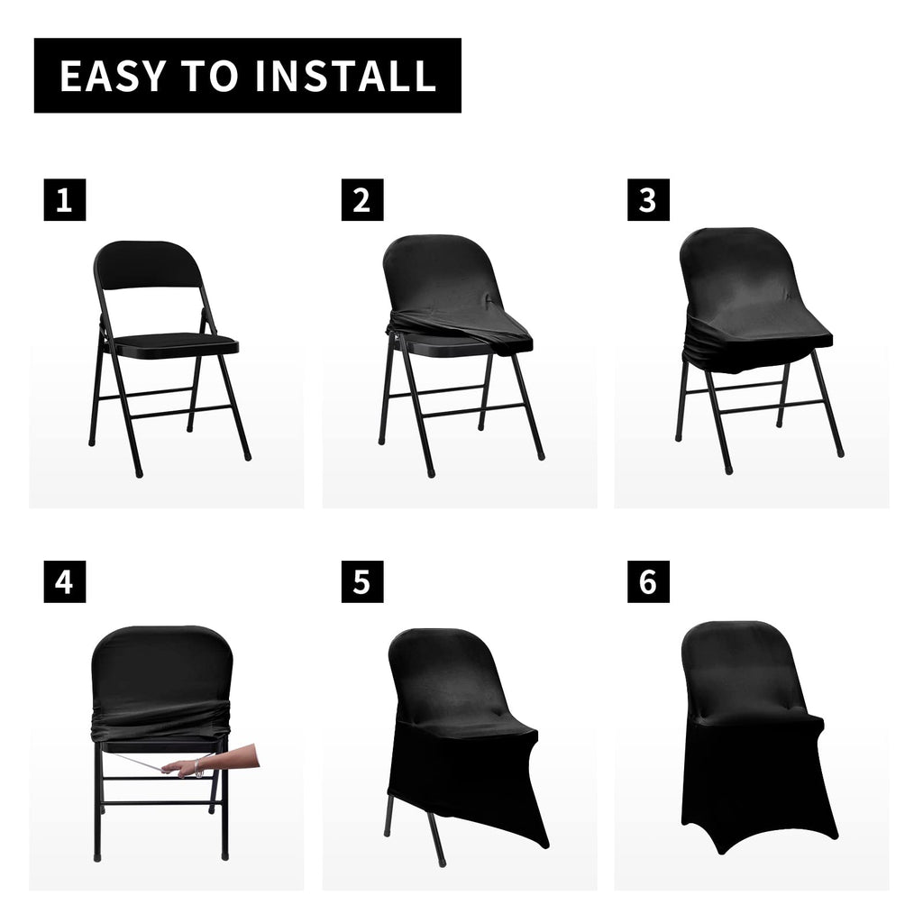 Folding Chair Covers for Wedding, 10pcs Stretch Spandex Washable Fabric Chair Cover, Decoration Chair Cover for