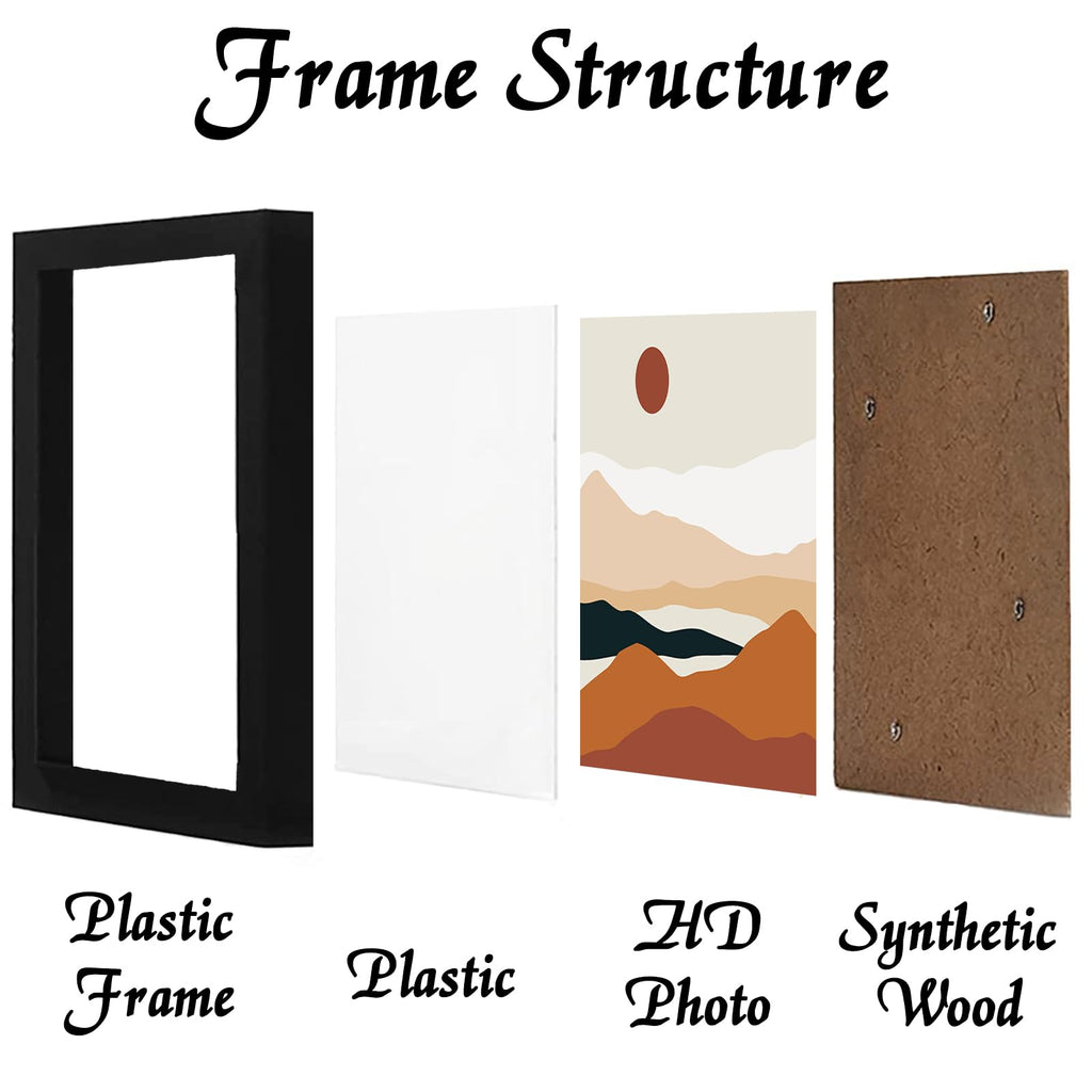 Black 18x18 Picture Frame Set of 3, Gallery Wall Display Frames