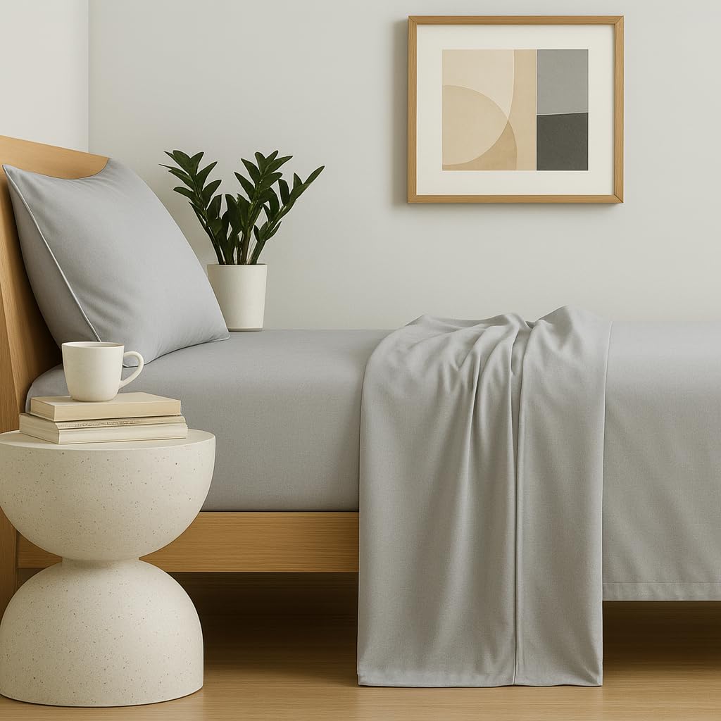 600 Thread Count Sateen King Sheet Set - 100% Peruvian Pima Cotton, 4 Piece (Flat, Fitted, 2 Pillowcases) - Cooling