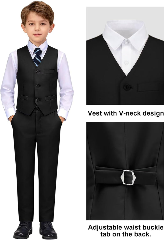 Boys 4 Piece Formal Suit Slim Fit Tuxedo for Kids