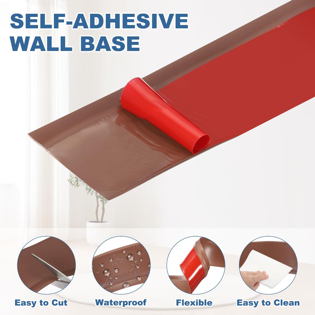 Peel and Stick Molding Trim for Wall,10ftx2" Baseboard Trim,Brown