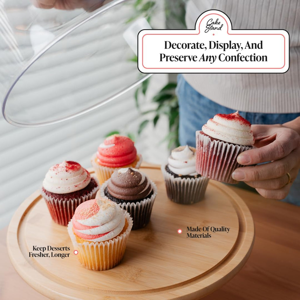 Cake Stands with Dome - Stylish Cake Stand with Dome - Stand With Lid- Cake Holder with Dome - Decorative Dome