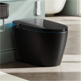 WANSID Black Smart Toilet with Bidet Built In, Auto Open/Close Lid, Heated Seat, Warm Wash & Dryer, Night Light