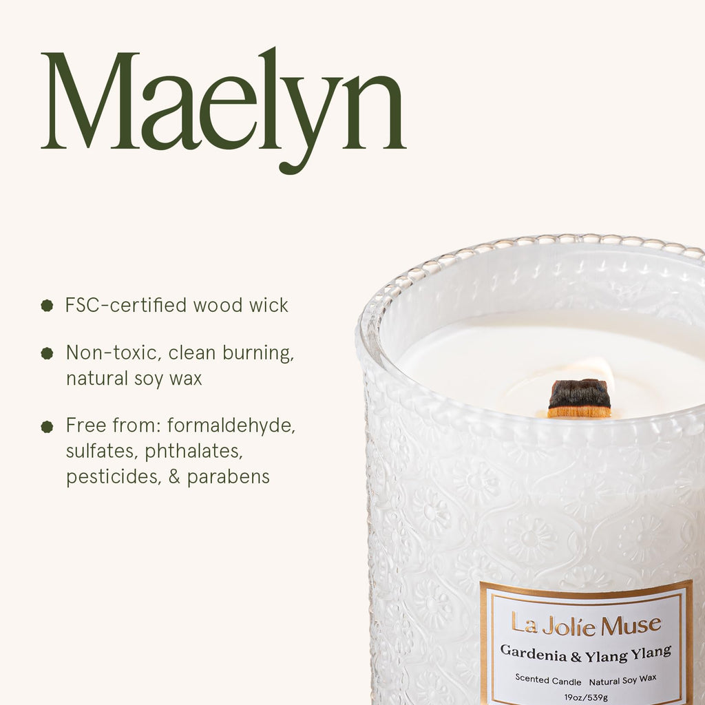 Gardenia & Ylang Ylang Scented Candles, 19 oz Soy