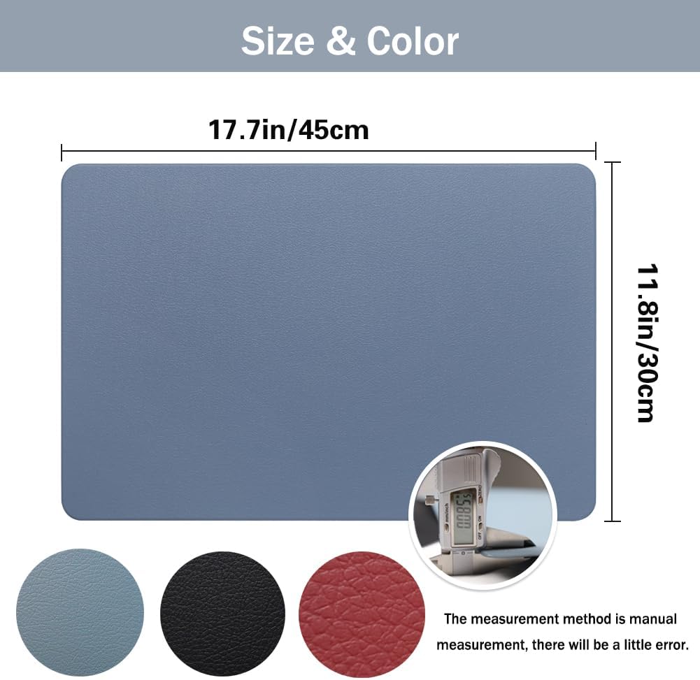 PVC Heat Resistant Placemats, Waterproof Wipeable Floor Place Mats, Non-Slip Easy Clean Table Mats Table - Set of 4