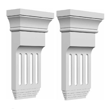 2 Pcs Unfinished Paintable Corbels, 6 W x 2 D x 10 3/8 Inch H