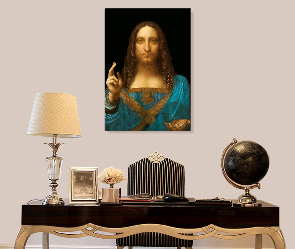 Salvator Mundi by Leonardo Da Vinci Oil Painting Reproduction Giclee Wall Art Canvas Prints
