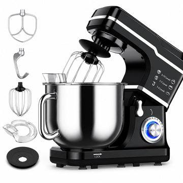 7.5 QT Stand Mixer, 10-Speed Tilt-Head Electric Mixer with Stainless Steel Bowl, Dough Hook, Whisk, Beater, Splash