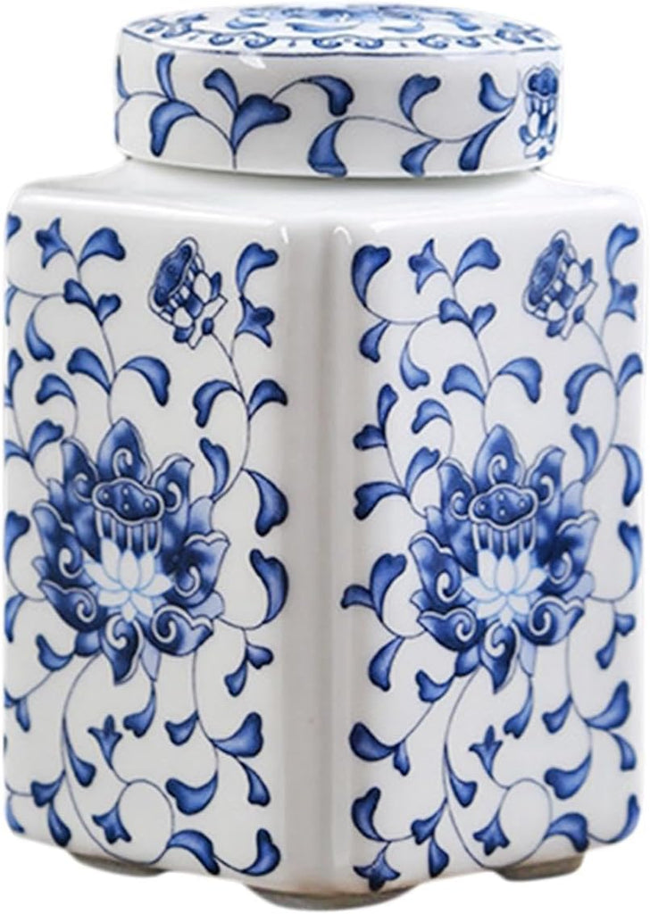 Ceramic Ginger Jar Porcelain Temple Jar Delicate Chinese Style Decorative Jar Multi Purpose Storage Jar Vase Flower