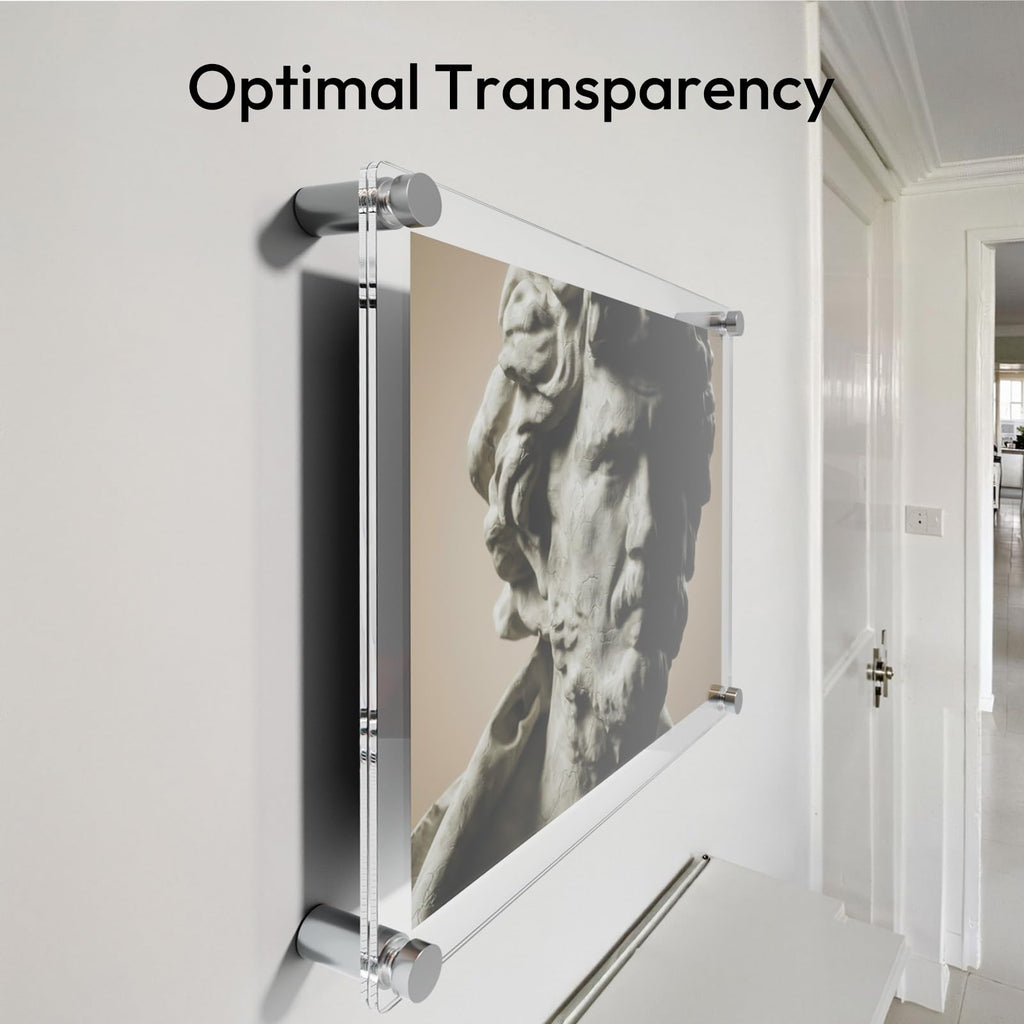16x20 Clear Acrylic Picture Frame Floating Wall Mount 3 Pack