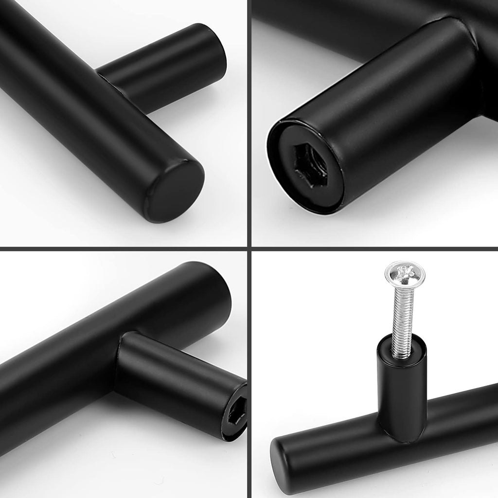5 Pack 10" Center to Center Black Modern Cabinet Pulls Stainless Steel Cabinet Hardware Bedroom Drawer Pull Kitchen