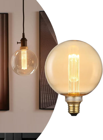 Artist Series G125 LED Globe Decorative Light Bulb, Amber 2000K