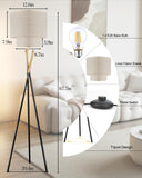 Gold Tripod Floor Lamp, Modern Floor Lamp, Standing Lamp with Linen Shade, E26 Bulb Included, 66" Tall Floor Lamps