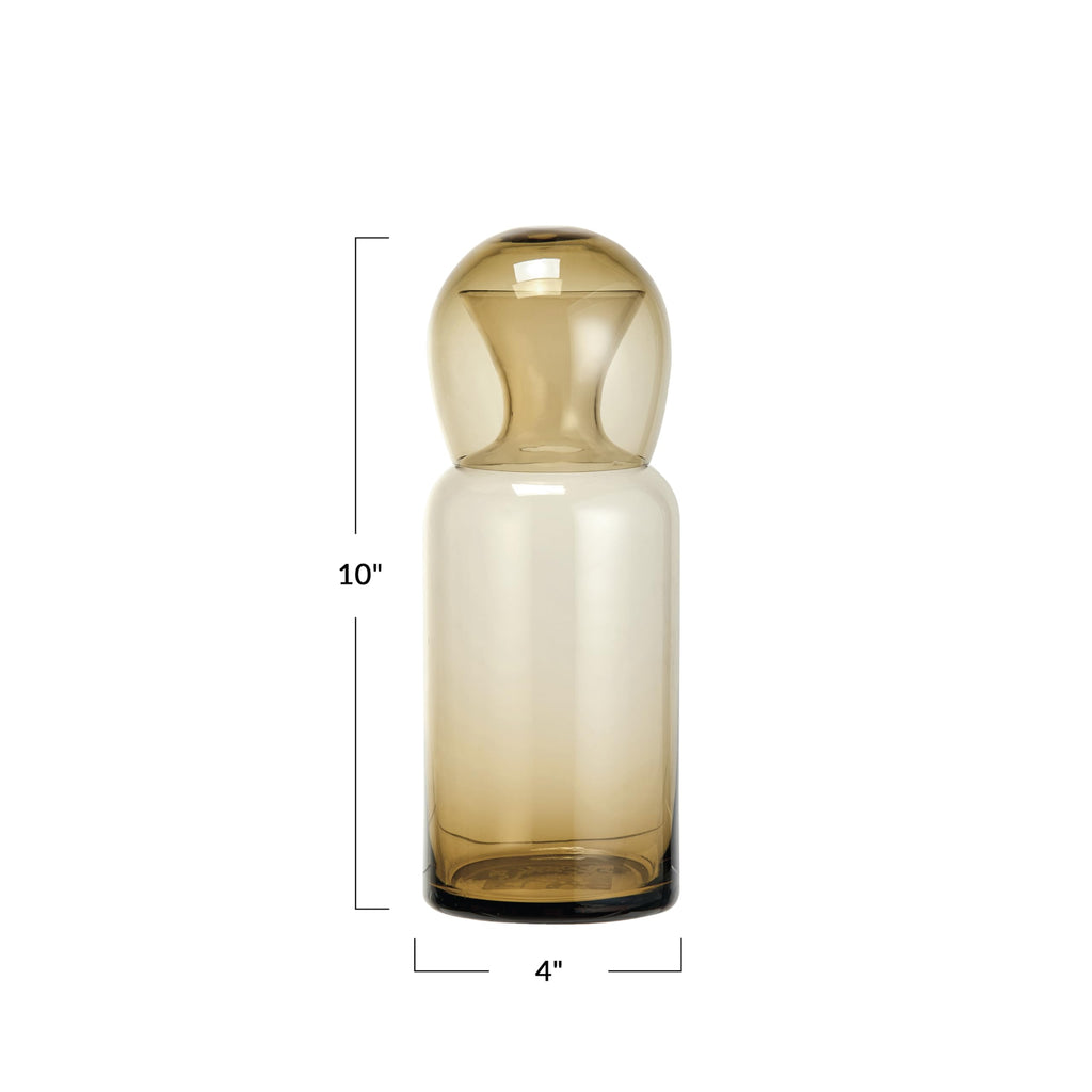 Glowing Glass Carafe Set, Amber