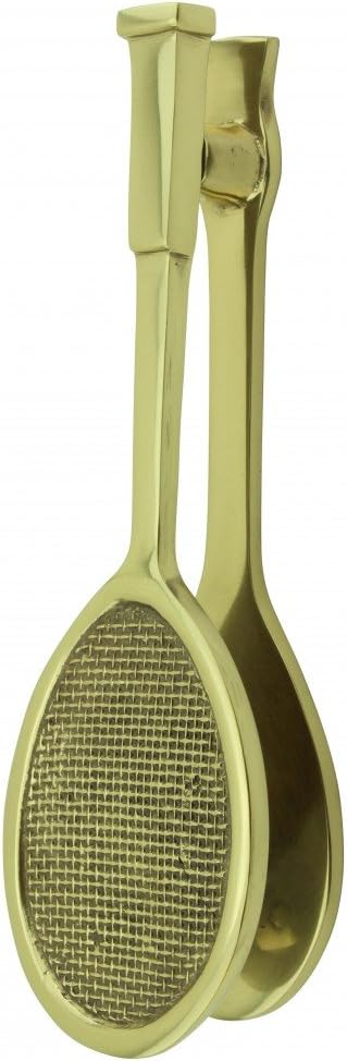 Tennis Racquet Door Knocker Solid Brass Polished Finish 7.5 Inch Decorative Entry Door Hardware