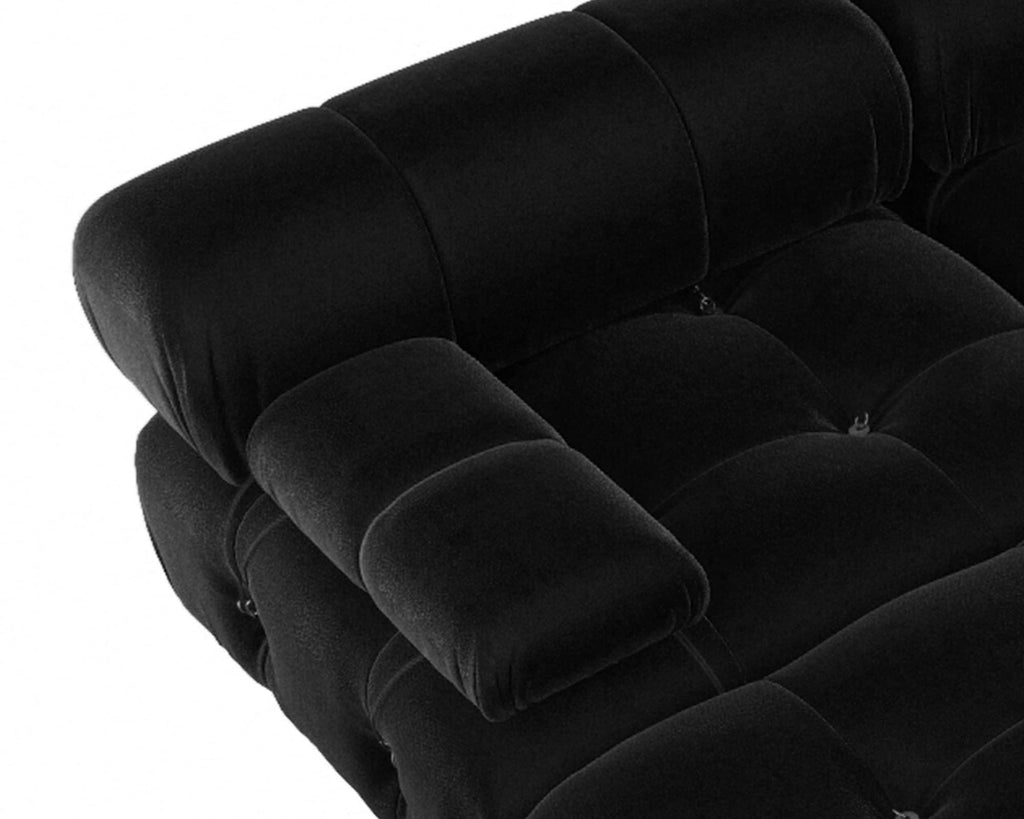 138" Modular Sectional Couch, U-Shaped Minimalist Velvet Sofas with Chaise Ottomans, Convertible Modern Deep 6-Seat