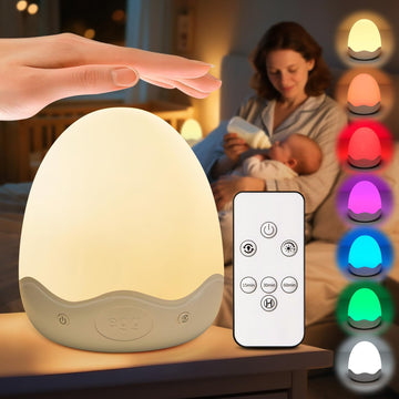 Egg Light,10 Colors&Stepless Dimming Baby Night Light