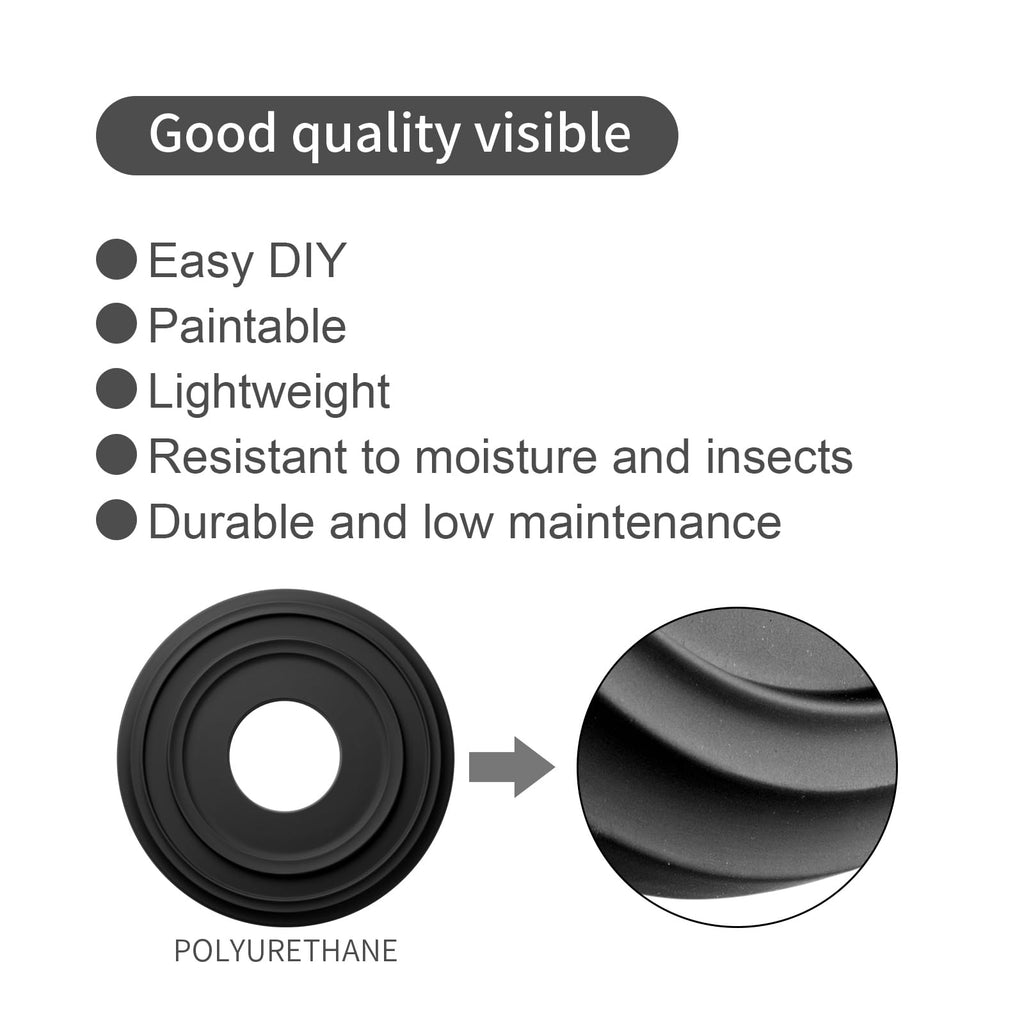 2 Pack PU Ceiling Medallions, 12-1/2"OD x 4" ID x 1-3/8"P