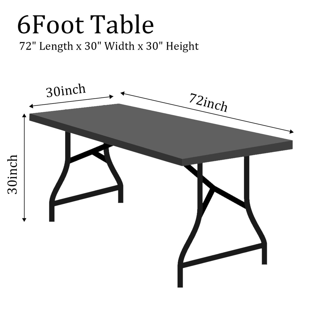 2 Pack 6ft Rectangular Spandex Tablecloth, Black White Checkered