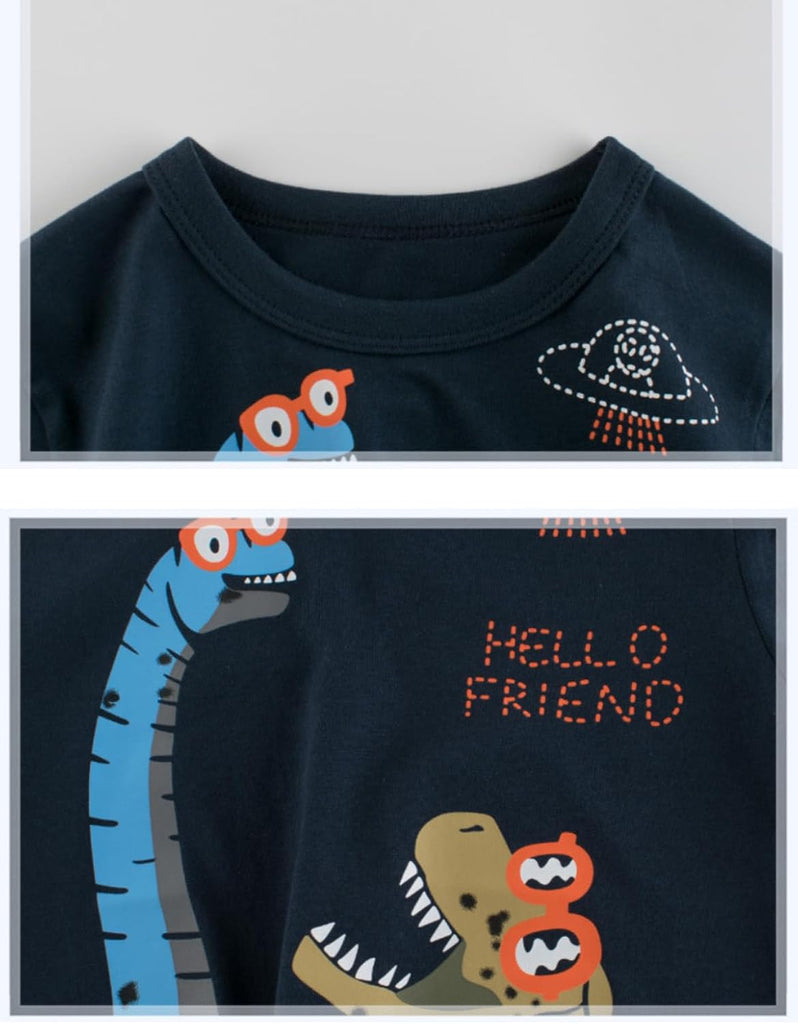 Toddler Boy Dinosaur T-Shirts Short Sleeve Shark Excavator Tee