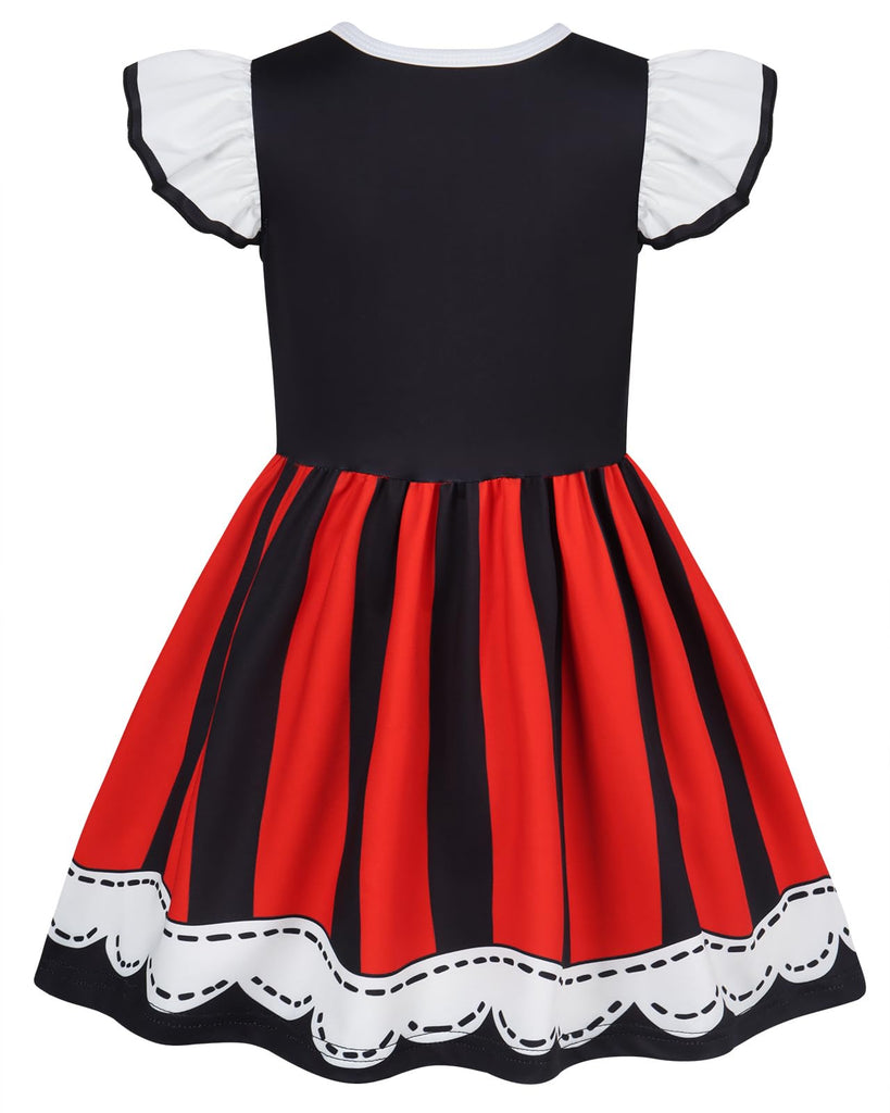 Girls Pirate Dress Ruffle Sleeve A-Line Twirl Casual Dresses
