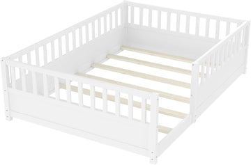 Full Size Montessori Floor Bed with High Rails
